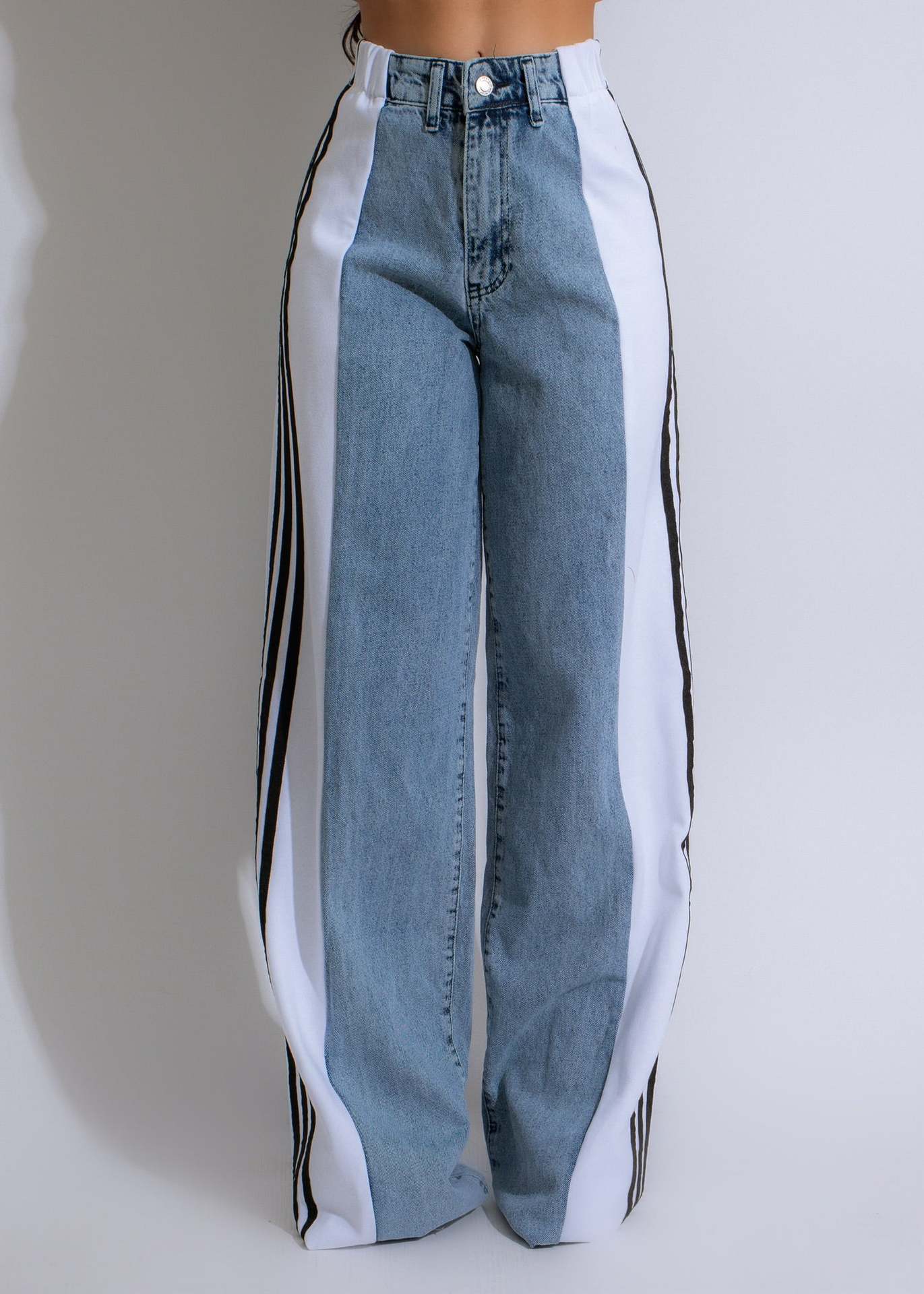 Elastic Denim Pants