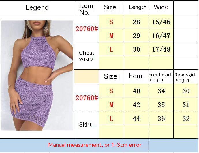 Mesh Halter Backless Vest Mini Skirt Set