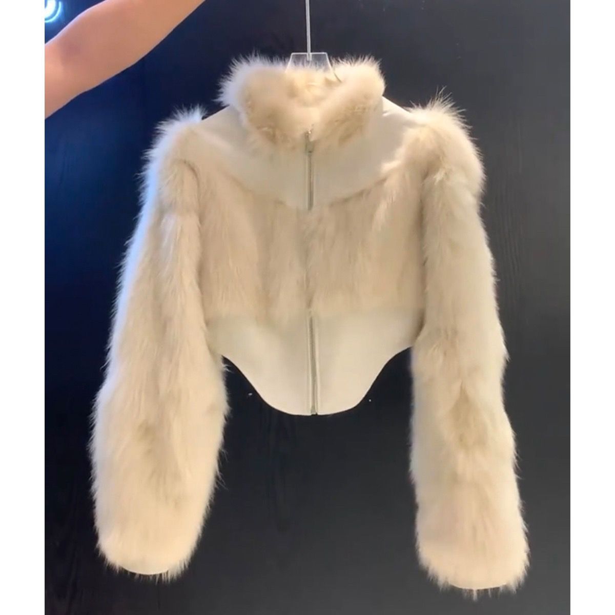 Slim Fit Faux Fur Jacket