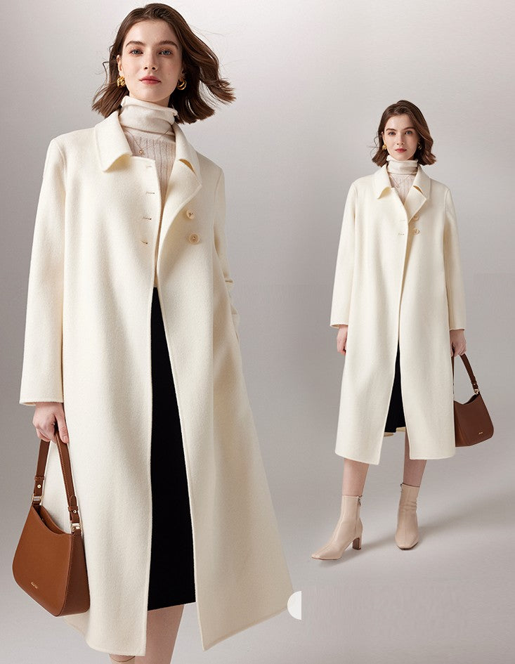 Long Slim-fit Woolen Coat Wool Overcoat Women