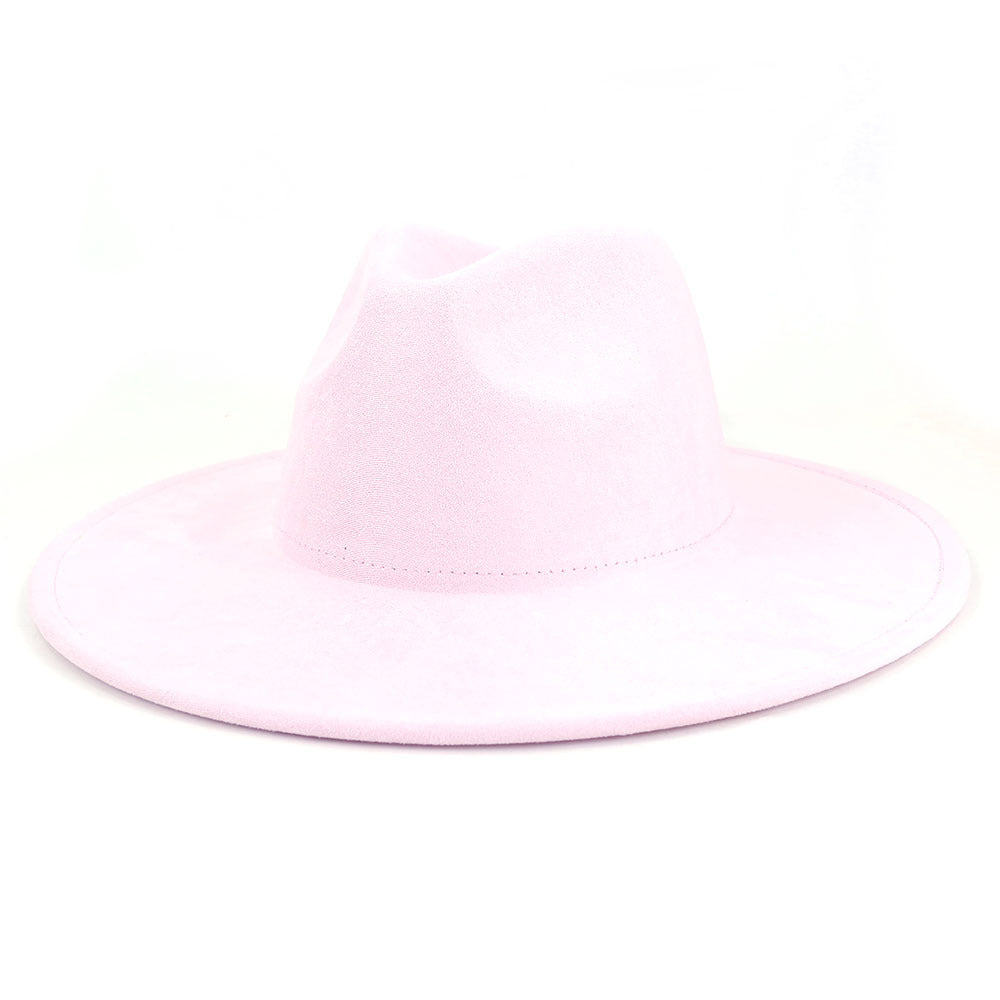 Suede Top Big Brim Flat Edge Hat