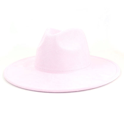 Suede Top Big Brim Flat Edge Hat