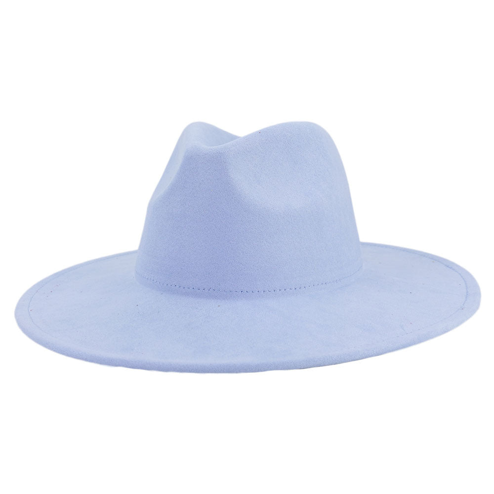 Suede Top Big Brim Flat Edge Hat