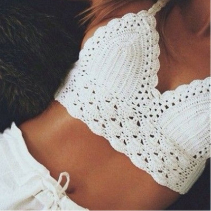 Hand-woven vest wrapped bikini