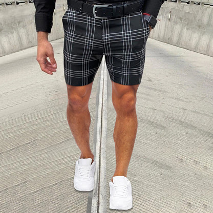 Plaid Striped Straight Shorts