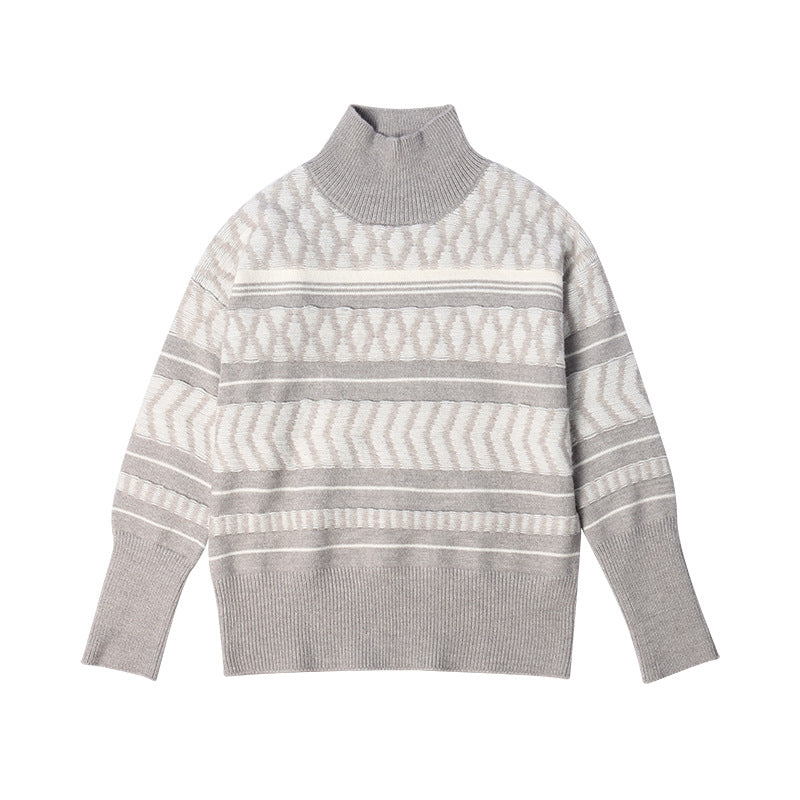 Loose Pullover CrissCross Stitching Detail Sweater Fashion Casual Knitwear