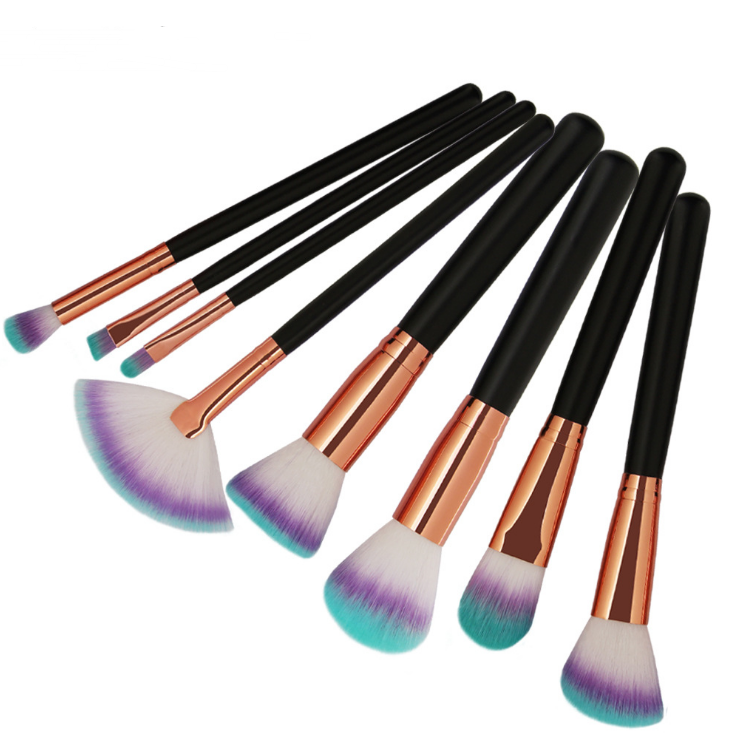 8 Wooden Handle Wool Makeup Brushes