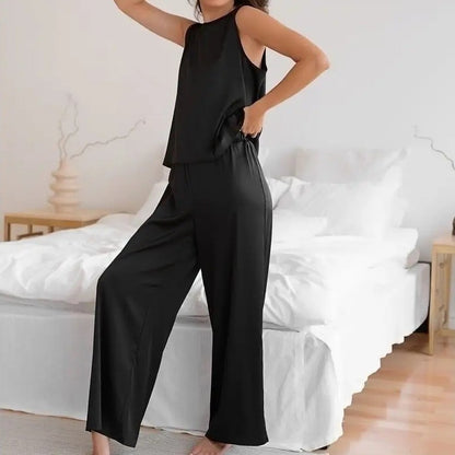 Rayon Minimalist Vest Trousers Pajama Set