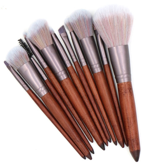 Wooden Handle Basic Makeup Brush Set of 11