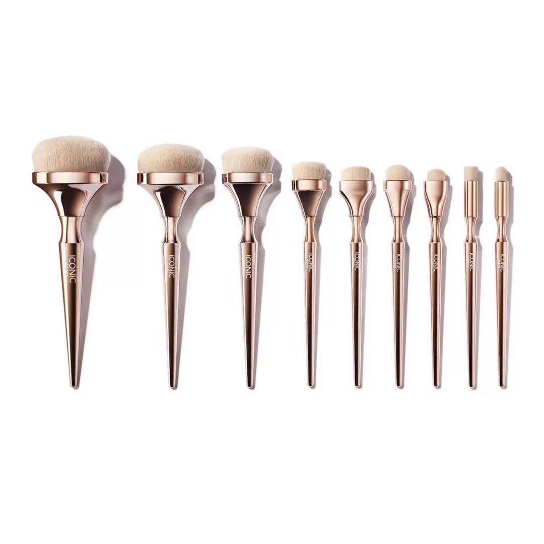 Gold Handle 9 Makeup Brush Set