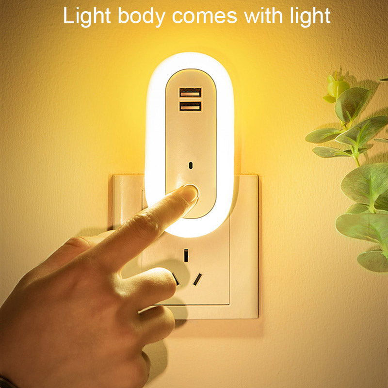 USB Remote Control Wall Lamp Timing Dimming Night Light Simple Bedroom Living Room Corridor LED Wall Lamp Socket