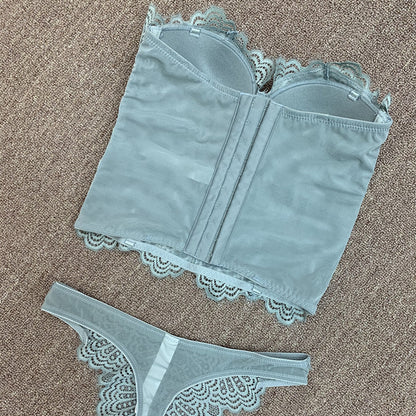 Lace Corset & Thong Lingerie Set