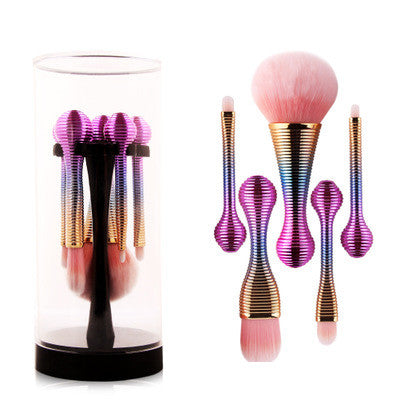 5pcs Rainbow Groove Makeup Brushes