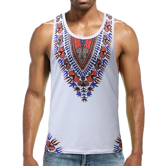 Sleeveless printed sweat vest