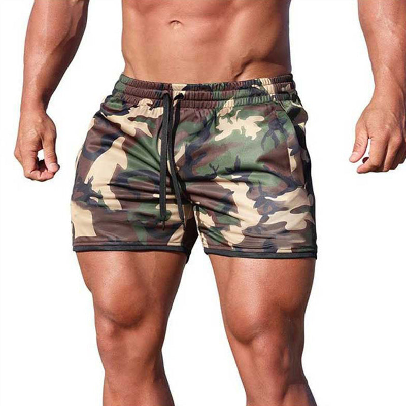 Quick Drying Camo Print Gym Shorts