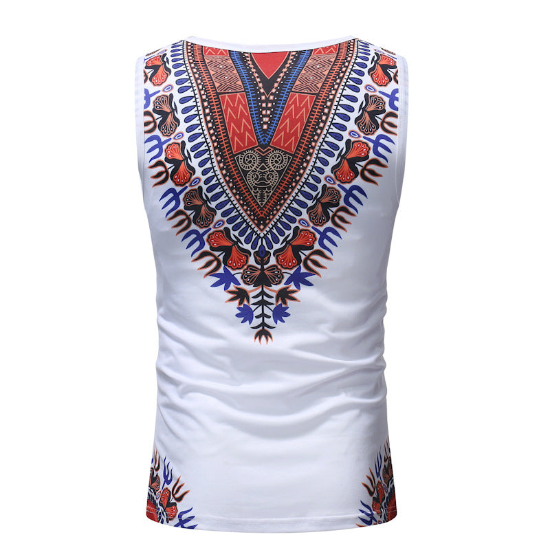 Sleeveless printed sweat vest