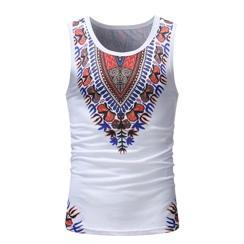 Sleeveless printed sweat vest