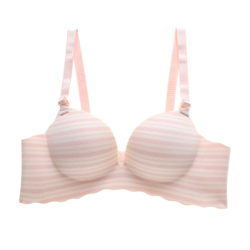 Glossy Stripe Seamless Plunge Bra