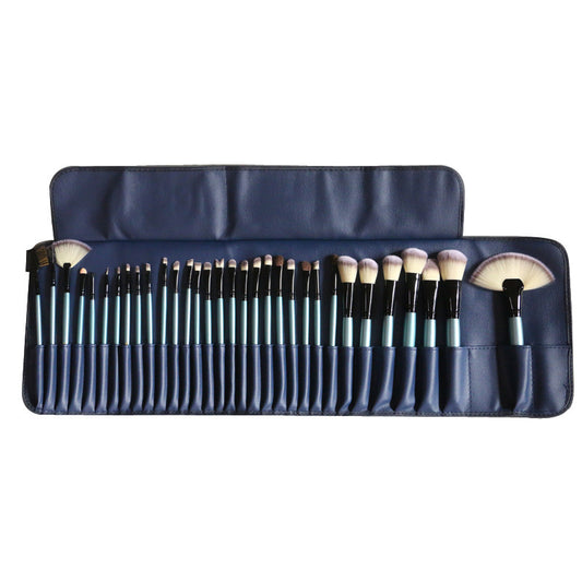 32 blue Horse Hair Makeup Brushes with Case