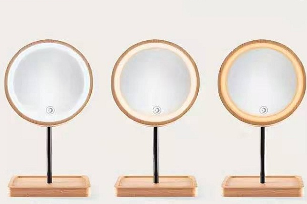 Wooden LED cosmetic mirror