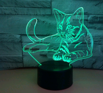 Colorful 3D Cat Light