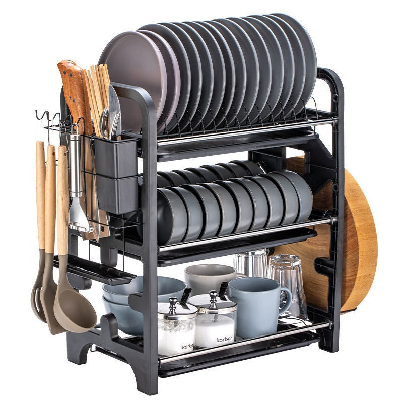 Bowl And Dish Multi-functional Kitchen Storage Knife Bowl And Chopsticks Storage Box Plate Rack