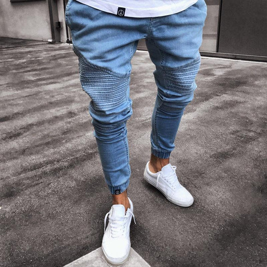 Stretchy Ripped Biker Jeans