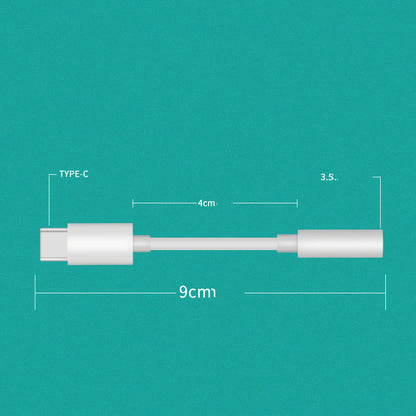 White Type-C To 3.5mm Earphone Cable Built-in DAC Chip Decoder Adapter