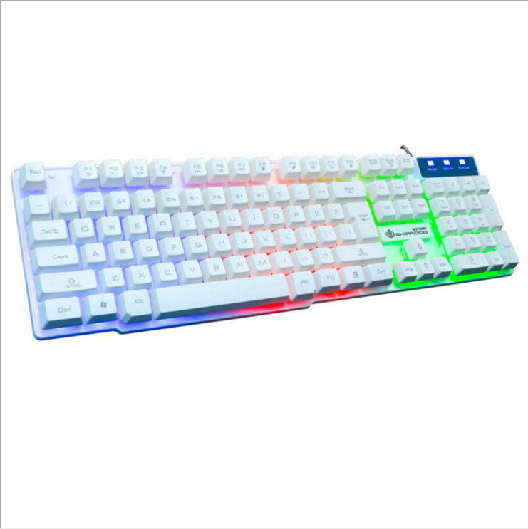 Mechanical Touch Metal Bottom Backlit USB Wired Keyboard + Mouse Set