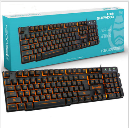 Mechanical Touch Metal Bottom Backlit USB Wired Keyboard + Mouse Set