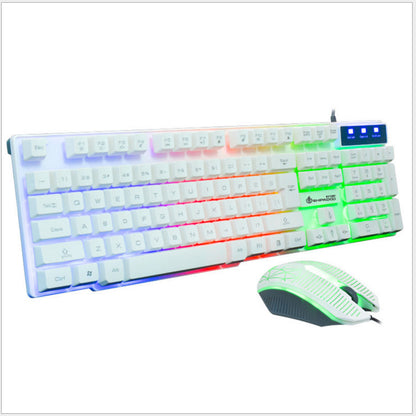 Mechanical Touch Metal Bottom Backlit USB Wired Keyboard + Mouse Set