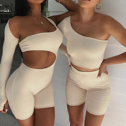 White or Black One Shoulder Asymmetric Bodysuit