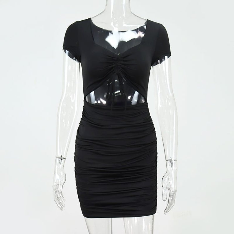 Summer Dresses Twist Front Bodycon Party Black