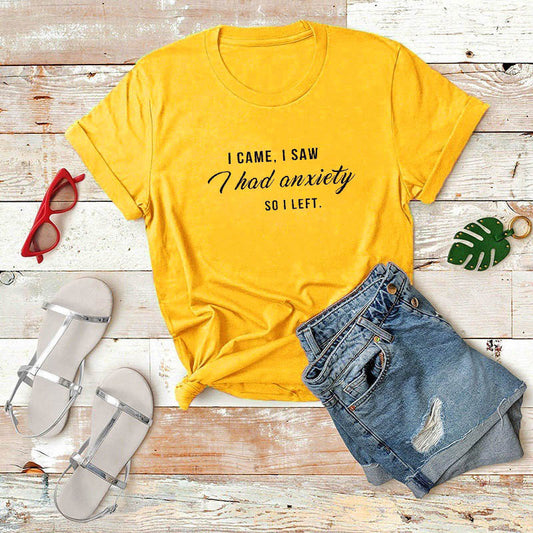 QuirkCraft Slogan Graphic Letter Print Tee