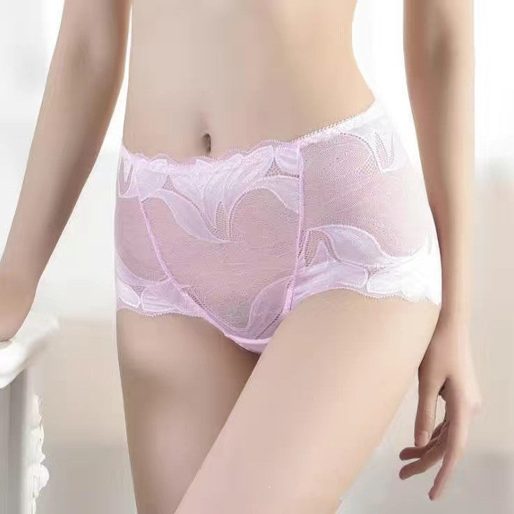 Cotton Scallop Edge Detail High Waist Briefs