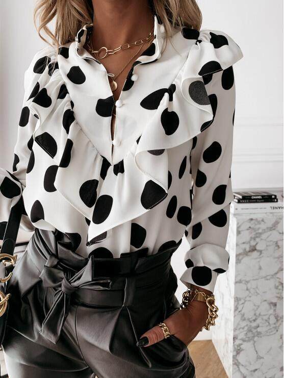 Long Sleeve Ruffle Blouse