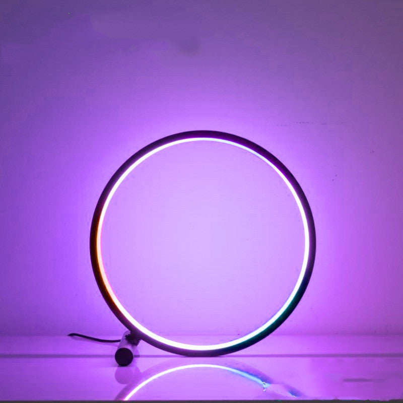 Nordic Simple Usb Table Lamp Rgb Atmosphere Lamp Led Decorative Lamp Creative Personality Eye Protection Bedroom Bedside Lamp