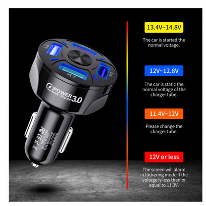 45W Fast Charge 4 USB port Car Charger