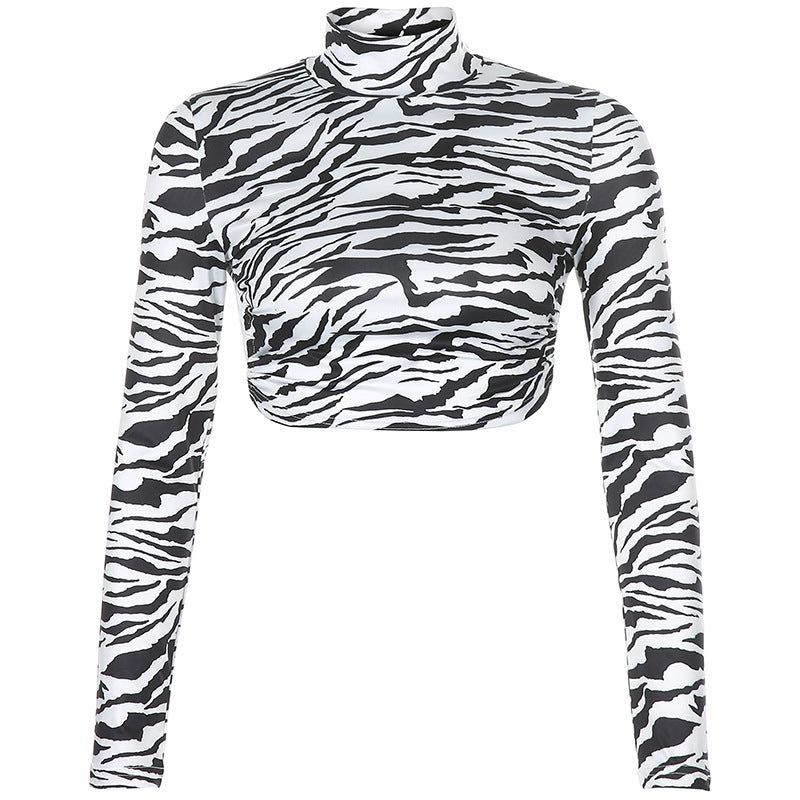 Zebra Print Backless Crop Top