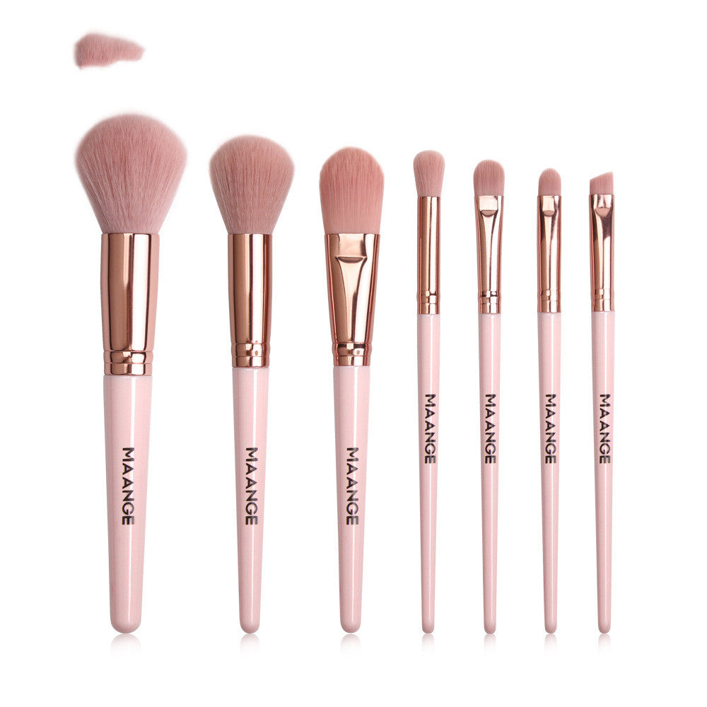 Pink makeup brush set powder eyeshadow blend