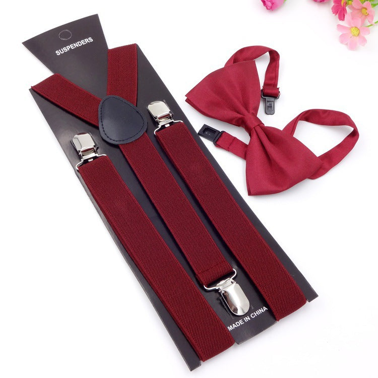 Bow Tie Suspenders Set