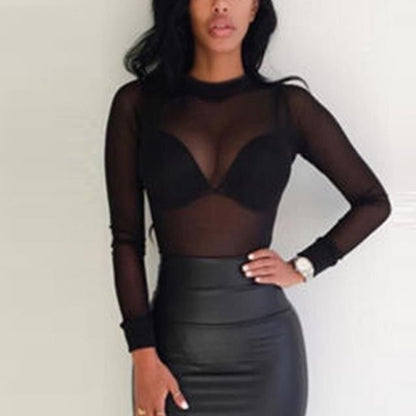 Long Sleeve Mesh Top