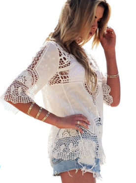 Jastie Bohemian Hollow Out Beach Cover Up