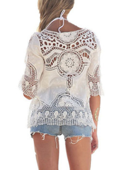 Jastie Bohemian Hollow Out Beach Cover Up