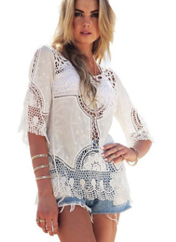 Jastie Bohemian Hollow Out Beach Cover Up