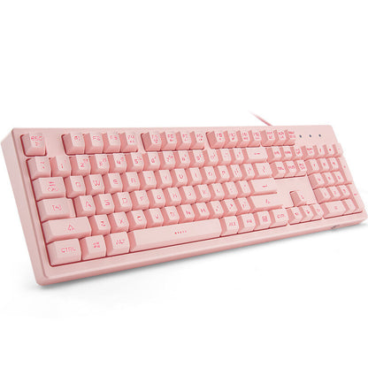 Pink Wired Gaming Keyboard 104 Keys USB Connection RGB Backlit