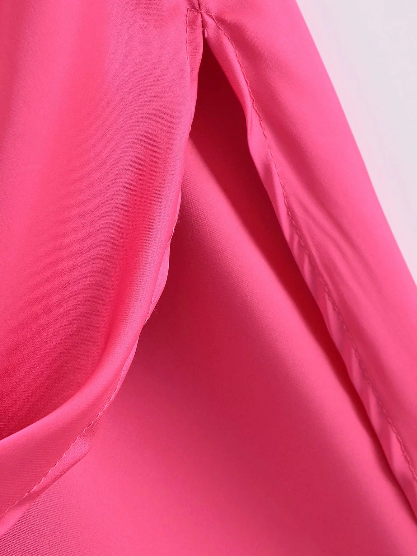 Hot Pink Smooth Textured Contrast Strappy Midaxi Dress