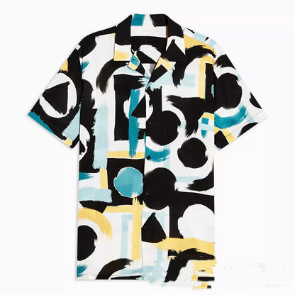 Summer Print Shirt Men's Short-sleeved Street Shirt