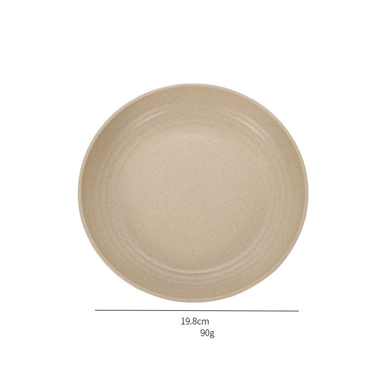 Wheat Straw Cutlery Round Environmentally Friendly Anti-drop Disc Meal Dish Multi-color