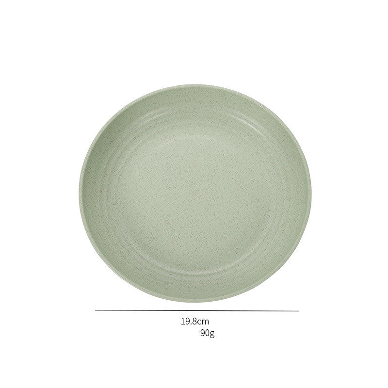 Wheat Straw Cutlery Round Environmentally Friendly Anti-drop Disc Meal Dish Multi-color